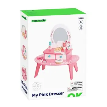 My Pink Wooden Dresser Set With Accsesoriess  - ხის საბავშვო ტრილიაჟი აქსესუარებით, 7 image