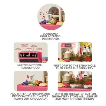 Funny Kitchen With Spray Pink - სათამაშო სამზარეულო, 5 image