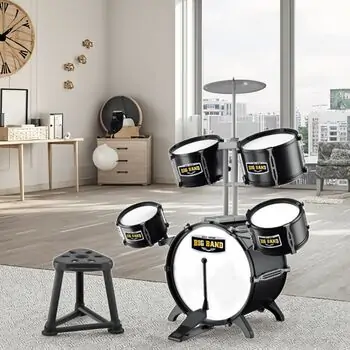 Jazz Drum Musical Dram Set სათამაშო მუსიკალური ინსტრუმენტების ნაკრები