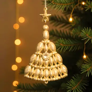 Gold Glittered Christmas Tree Hanging Decoration - ნაძვის ხის სათამაშო