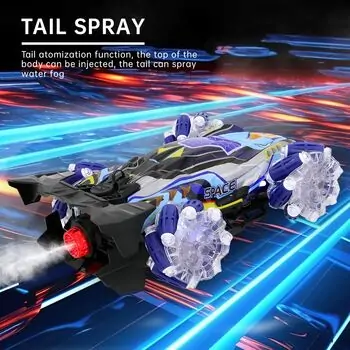 Double Remote Control Car With Light And Spray -  სათამაშო დისტანციური მანქანა განათებით და ორთქლით, 3 image