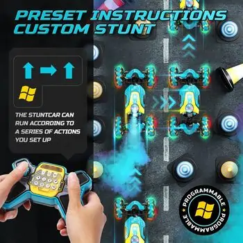 Stunt Car With Light And Sensor Control - სათამაშო დისტანციური მანქანა განათებით, 7 image