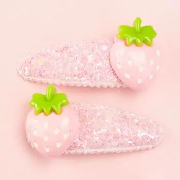 Bubbles Two Hair Clips Pink Strawberry - საბავშვო თმის აქსესუარი