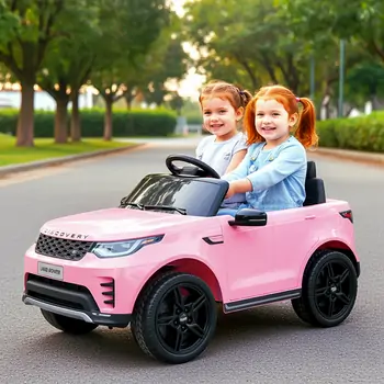 Land Rover Electric Car Pink- ელექტრო მანქანა კაუჩუკის საბურავებით