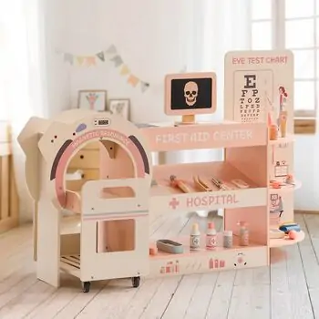 Wooden Doctor's Emergency Center Toy Set - სათამაშო ხის სექიმო ნაკრები, 4 image
