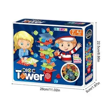 Dices Tower Stacking Toy - ინტერაქტიული სამაგიდო თამაში, 4 image