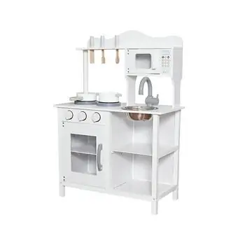 Classic Wooden Toy Kitchen Playset White - საბავშვო ხის სამზარეულო, 6 image