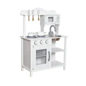 Classic Wooden Toy Kitchen Playset White - საბავშვო ხის სამზარეულო, 5 image
