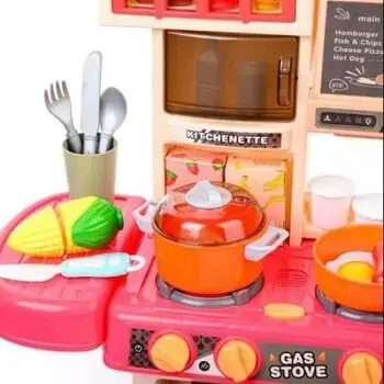 Kitchen Set With Sound Water Circulation And Steam - ფუნქციური სათამაშო სამზარეულო აქსესუარებით, 3 image