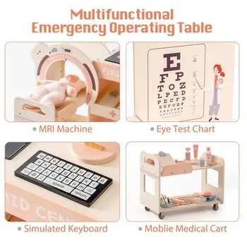 Wooden Doctor's Emergency Center Toy Set - სათამაშო ხის სექიმო ნაკრები, 7 image