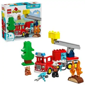 Lego Duplo 10473 Fire Truck with Hose and Firefighter