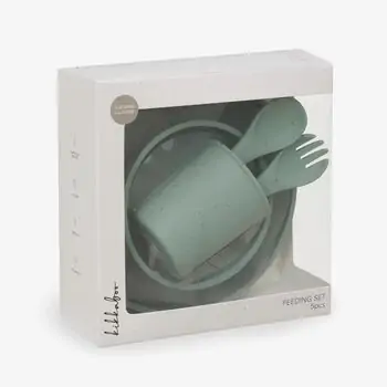 KikkaBoo Feeding set 5 pcs Platinum Silicone Sage  - საბავშვო ჭურჭლის ნაკრები, 9 image