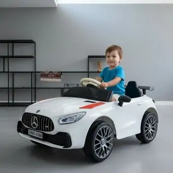 Mercedes Benz Racing Car White - ელექტრო მანქანა