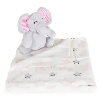 Cangaroo Baby blanket 90/75 cm with toy Elephant Pink - ახალშობილის პლედი, 3 image
