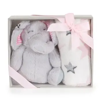 Cangaroo Baby blanket 90/75 cm with toy Elephant Pink - ახალშობილის პლედი, 2 image