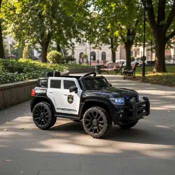 Police Car Black - ელექტრო მანქანა, 3 image