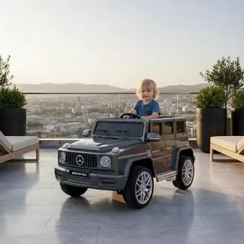 Mercedes Benz G-Class Painting Grey - ელექტრო მანქანა კაუჩიკის საბურავებით და ტყავის სავარძლით