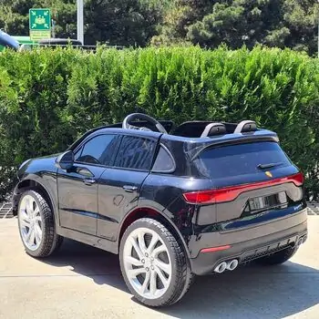 Porsche Electric Car Black - ელექტრო მანქანა კაუჩუკის საბურავებით, 2 image