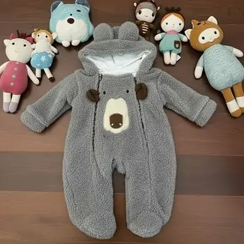 Fluffy Reindeer Romper Grey - საბავშვო ფუმფულა რომპერი