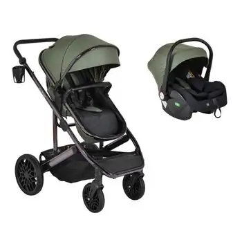 Moni 2 In 1 Set All road Dark-green - საბავშვო ტრანსფორმერი ეტლის კომპლექტი