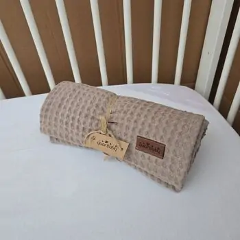 Yuar Baby Waffle Muslin Blanket Beige - ახალშობილის პლედი