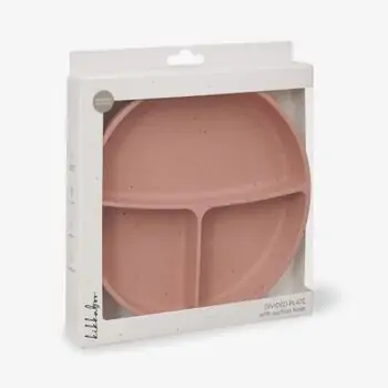 KikkaBoo Divided plate with suction base Platinum Silicone Blush - საბავშვო ჭურჭლის ნაკრები, 6 image
