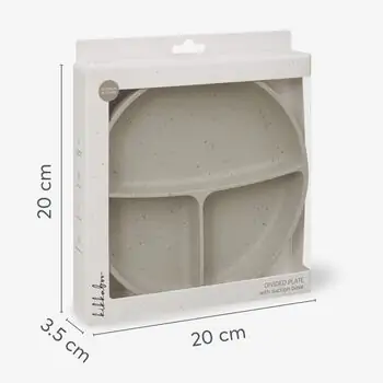 KikkaBoo Divided plate with suction base Platinum Silicone Sage - საბავშვო ჭურჭლის ნაკრები, 8 image