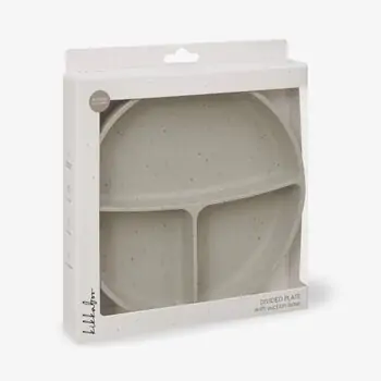 KikkaBoo Divided plate with suction base Platinum Silicone Sand  - საბავშვო ჭურჭლის ნაკრები, 3 image