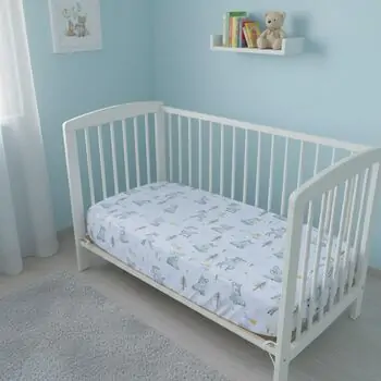 Yuar Baby Fitted Bedsheet 60x120x20cm Green Gazelle - ახალშობილის საწოლის ზეწარი