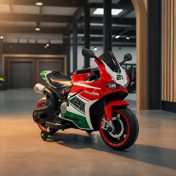 Electric Sport Moto Red With Light Wheels - ელექტრო მოტოციკლი, 2 image