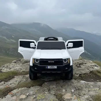 Land Cruiser Toyota Prado White - ელექტრო მანქანა კაუჩუკის საბურავებით, 2 image