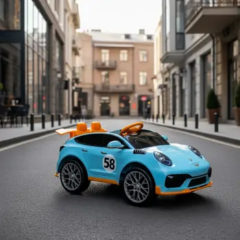 Porsche Sport Car Blue - ელექტრო მანქანა, 4 image