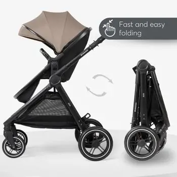KikkaBoo Ava 3in1 Beige - საბავშვო ეტლის კომპლექტი, 10 image