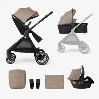 KikkaBoo Ava 3in1 Beige - საბავშვო ეტლის კომპლექტი, 2 image