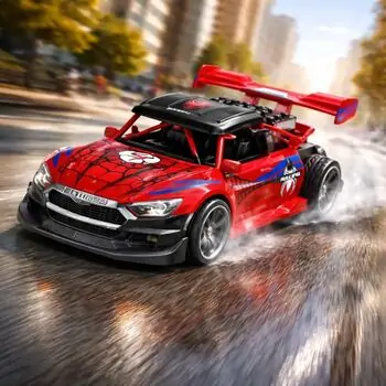 Spider Man Remote Control Spray Car -  სათამაშო დისტანციური მანქანა ორთქლის ფუნქციით, 4 image