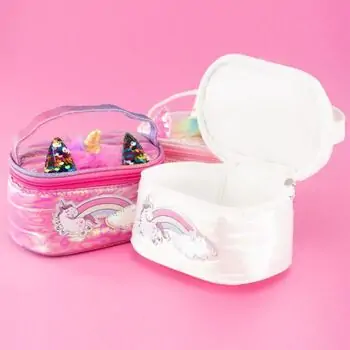 Girabrilla Puffer unicorn case Pearl White -კოსმეტიკის ჩანთა, 2 image