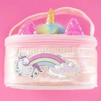 Girabrilla Puffer unicorn case Rose -კოსმეტიკის ჩანთა