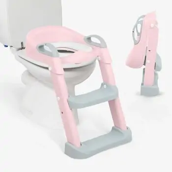 KikkaBoo Toilet seat with ladder Lea Pink უნიტაზის საფეხურიანი ადაპტორი, 3 image