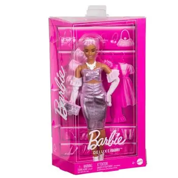 Barbie Deluxe Style Doll #1 in Glossy Pink Barbiecore Dress ბარბის თოჯინა, 5 image