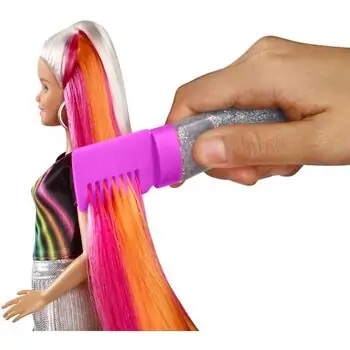 Barbie Dolls with Long Rainbow Sparkle Hair FXN96 ბარბის თოჯინა აქსესუარებით, 5 image