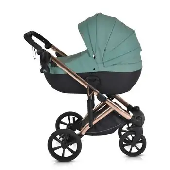 Cangaroo Baby stroller 4 in 1 Eggo Emerald-blue - საბავშვო ეტლის კომპლექტი, 14 image