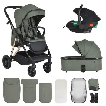 Moni Baby stroller 4 in 1 Merci Dark-green - საბავშვო ეტლის კომპლექტი