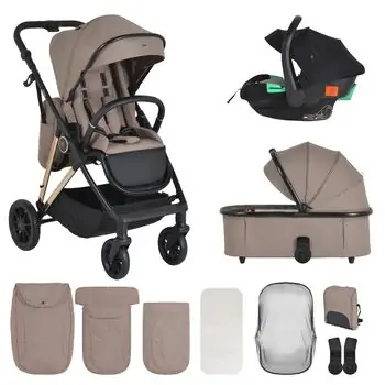 Moni Baby stroller 4 in 1 Merci Beige - საბავშვო ეტლის კომპლექტი
