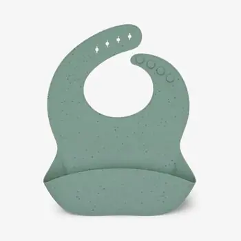 KikkaBoo Bib Platinum Silicone Sage - სილიკონის საბავშვო წინსაფარი
