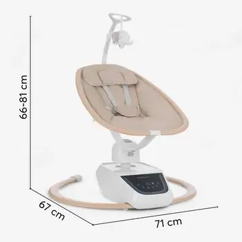 KikkaBoo Electrical swing BeeMoove Beige - საბავშვო ელექტრო შეზლონგი, 12 image