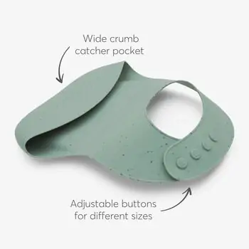 KikkaBoo Bib Platinum Silicone Sage - სილიკონის საბავშვო წინსაფარი, 2 image
