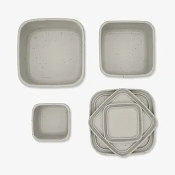 KikkaBoo Snack box set 3 pcs Platinum Silicone Sand - საბავშვო საკვების ბოქსი, 3 image
