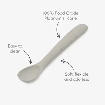 KikkaBoo Spoon Platinum Silicone Sand - საბავშვო კოვზი, 2 image