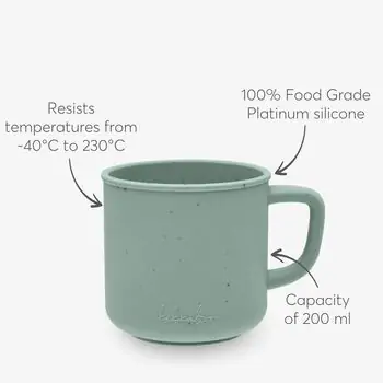 KikkaBoo Cup with handle Platinum Silicone Sage - საბავშვო ჭიქა, 3 image