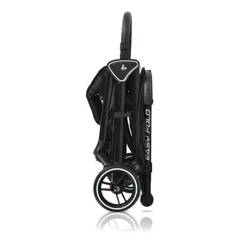 Cangaroo Baby Stroller Easy Fold Black პრემიუმ კლასის მსუბუქი სასეირნო ეტლი უნიკალური დაკეცვის მექანიზმით, 17 image